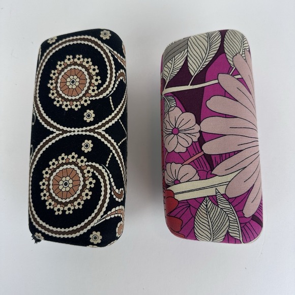 Vera Bradley Hard Shell Sunglass Eye Glass Clamshell Cases Lot of 2 Pink/Black - Picture 3 of 9